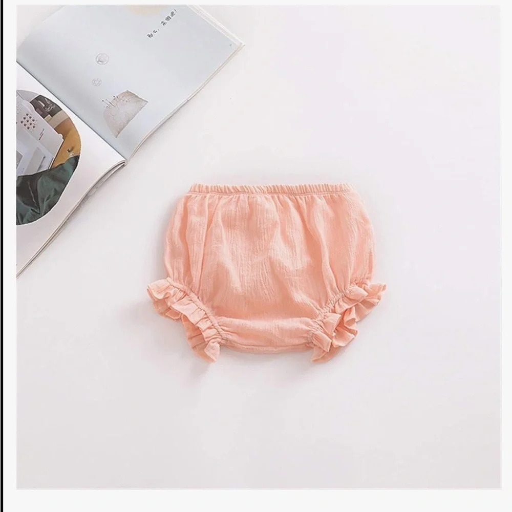 Peach Ruffled Baby Bloomers